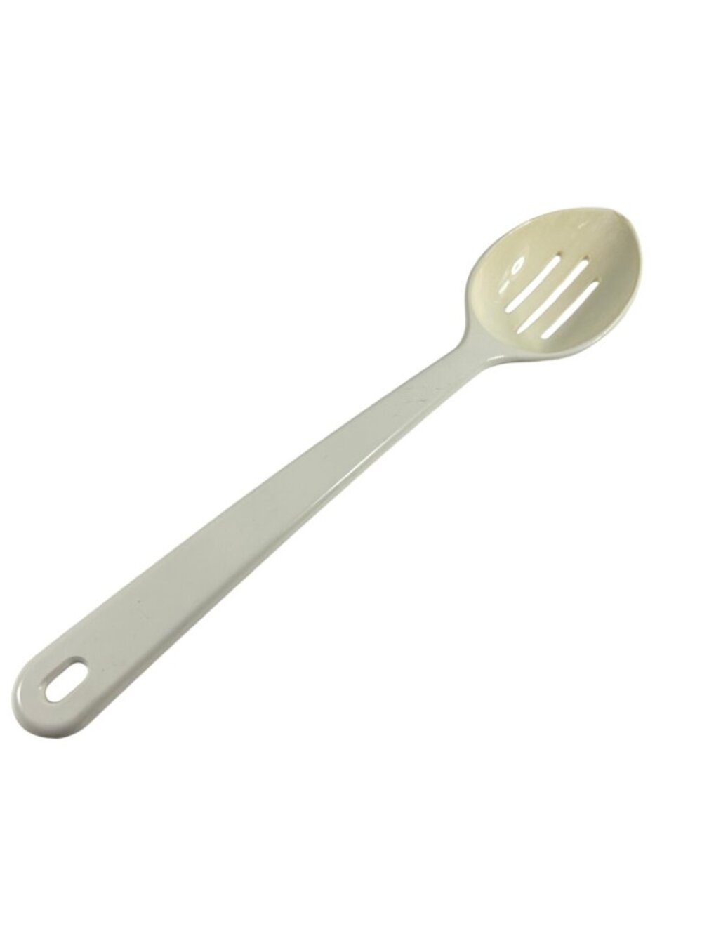Vintage A Aronson White Nylon Slotted Serving Spoon 11.75" USA Cooking Utensil